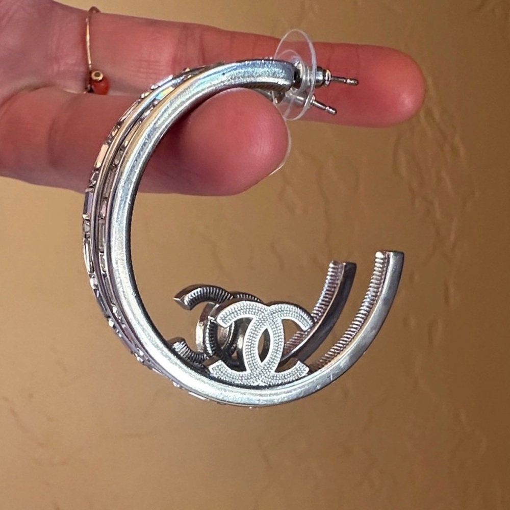 Silver Designer Hoop Earrings